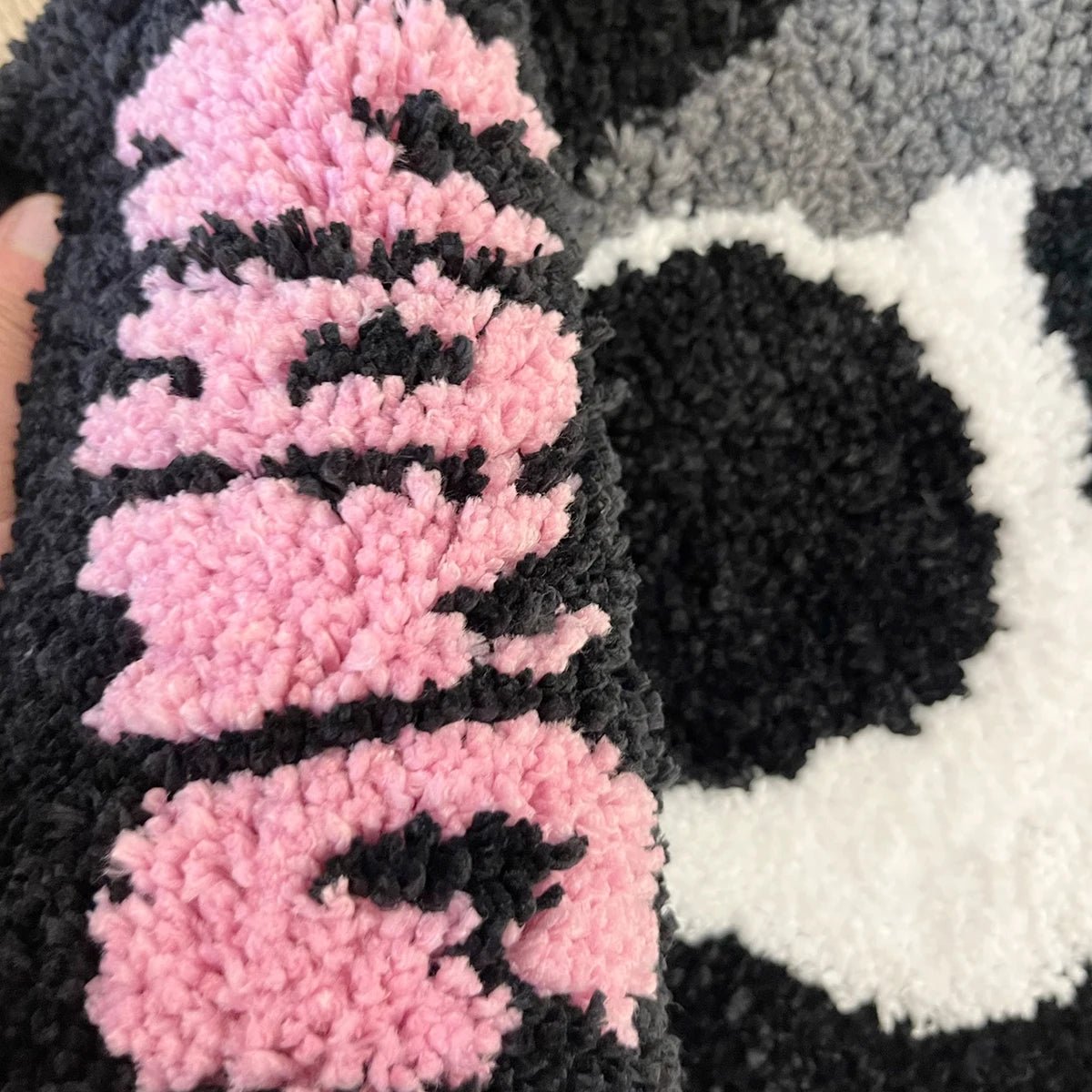 Black and White Tufted "Bic Lighter x Ghost Face Collab" Rug - TheRugGuy