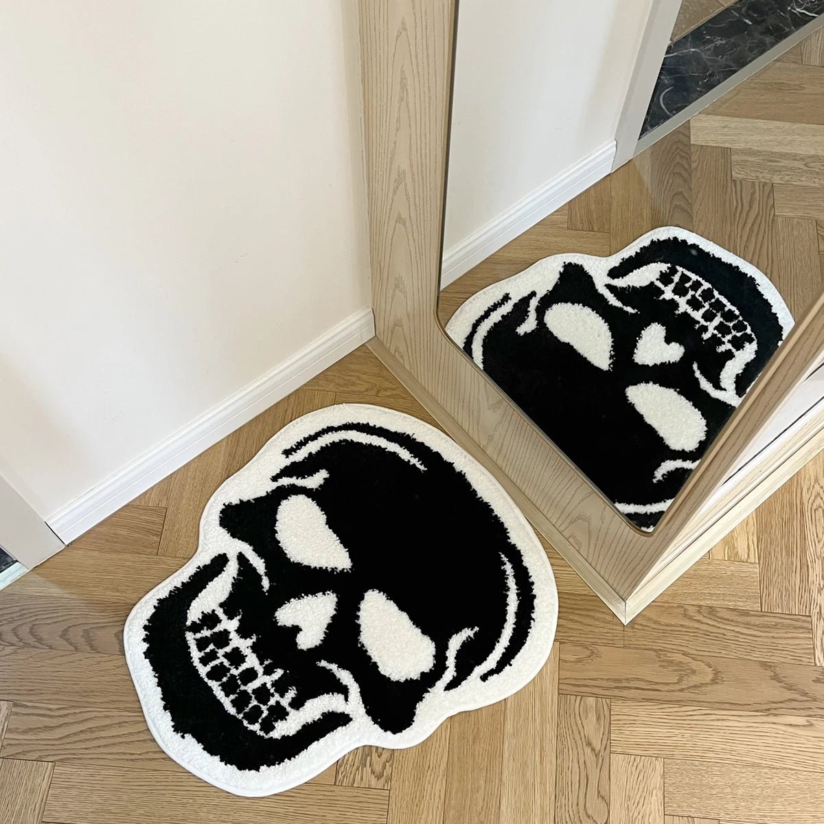 Black and White Tufted "Skull" Rug - TheRugGuy