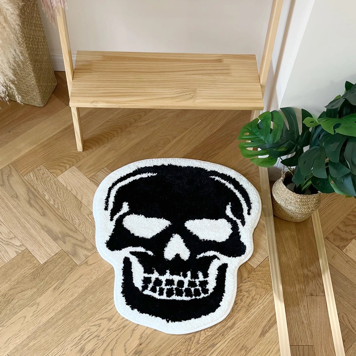 Black and White Tufted "Skull" Rug - TheRugGuy