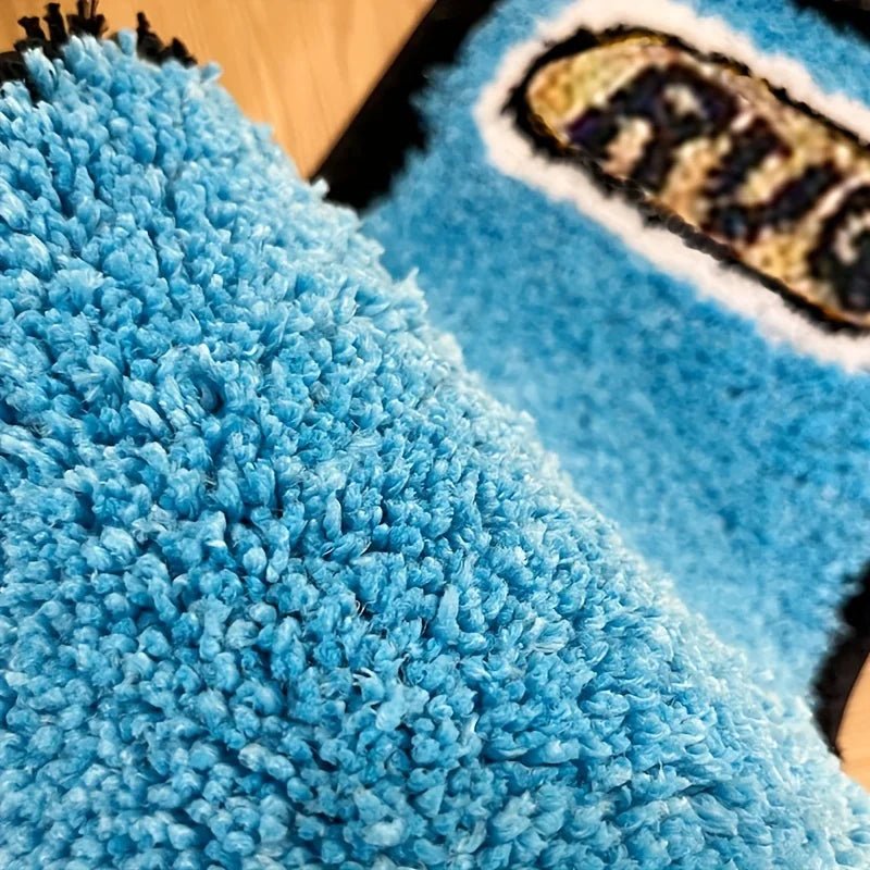 Blue and Yellow Tufted "Bic Lighter" Rug - TheRugGuy