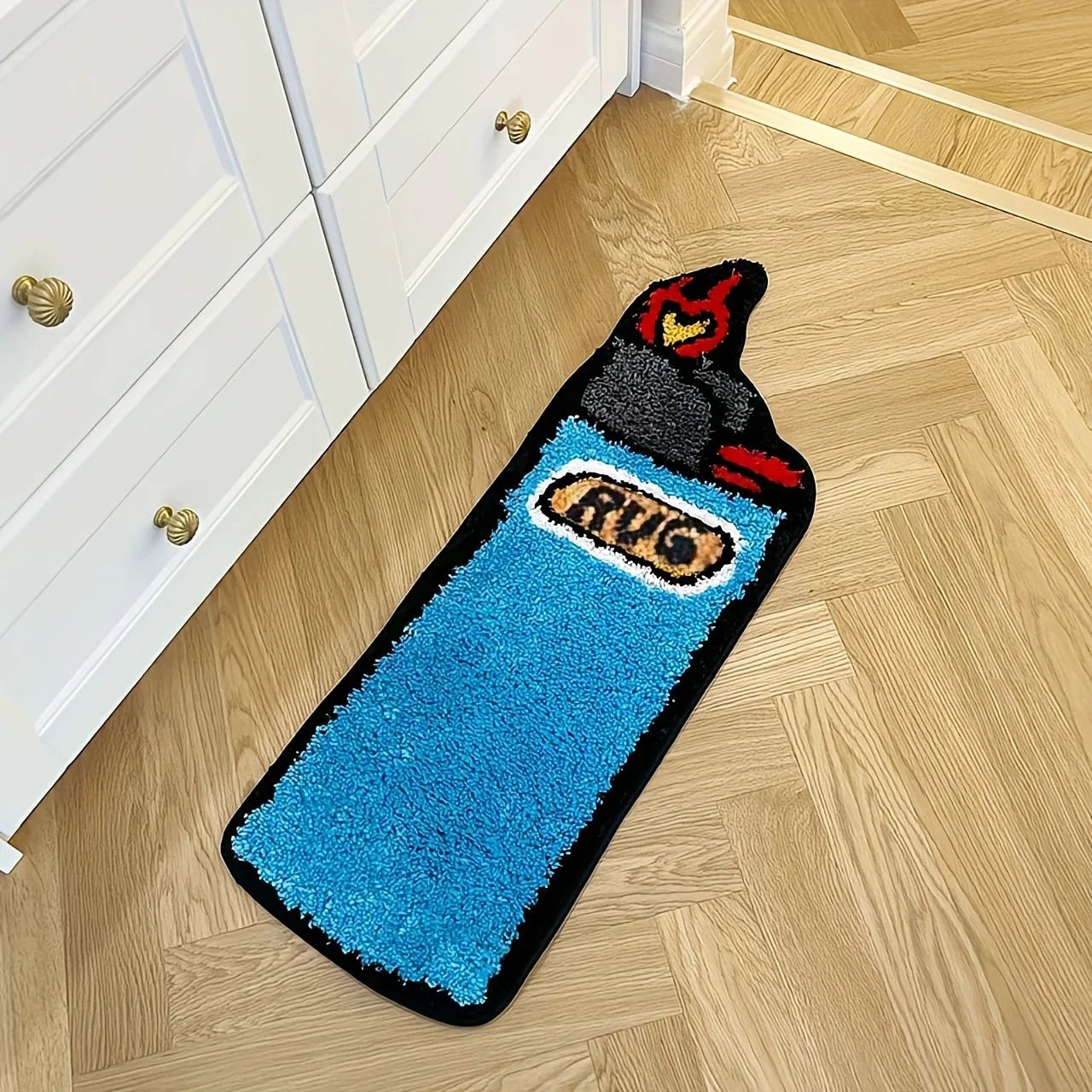 Blue and Yellow Tufted "Bic Lighter" Rug - TheRugGuy