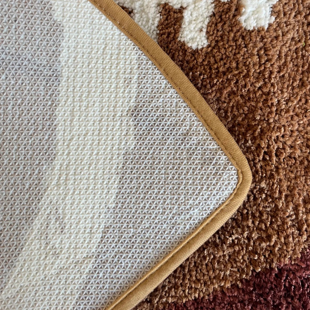 Brown and White Modern Tufted American Football Rug - TheRugGuy