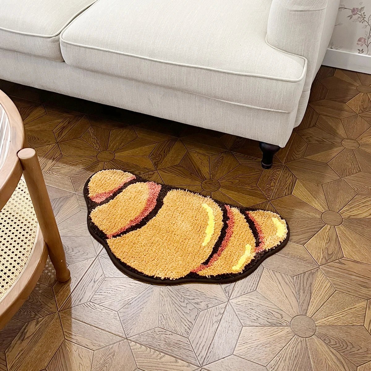 Orange and Black Tufted Croissant Rug - TheRugGuy