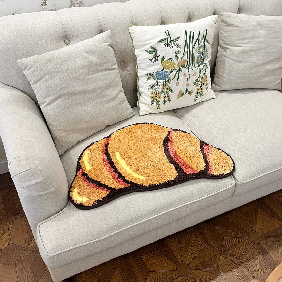 Orange and Black Tufted Croissant Rug - TheRugGuy
