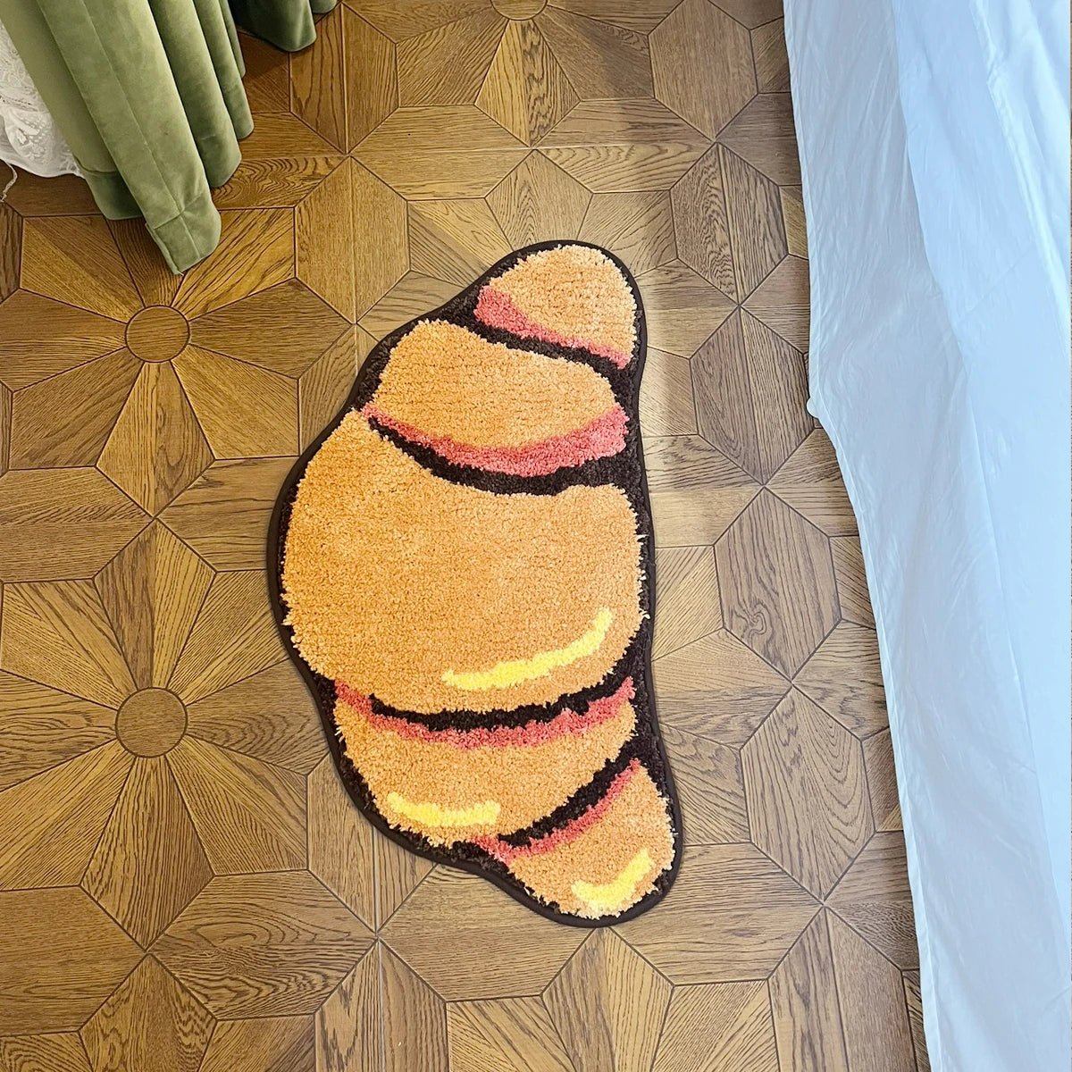 Orange and Black Tufted Croissant Rug - TheRugGuy