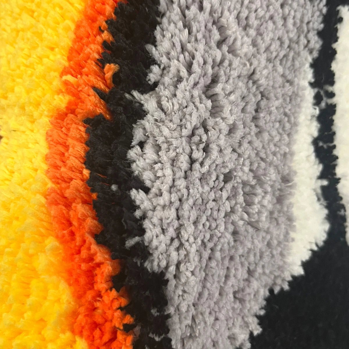 Orange and White Tufted Cartoon Football Rug - TheRugGuy