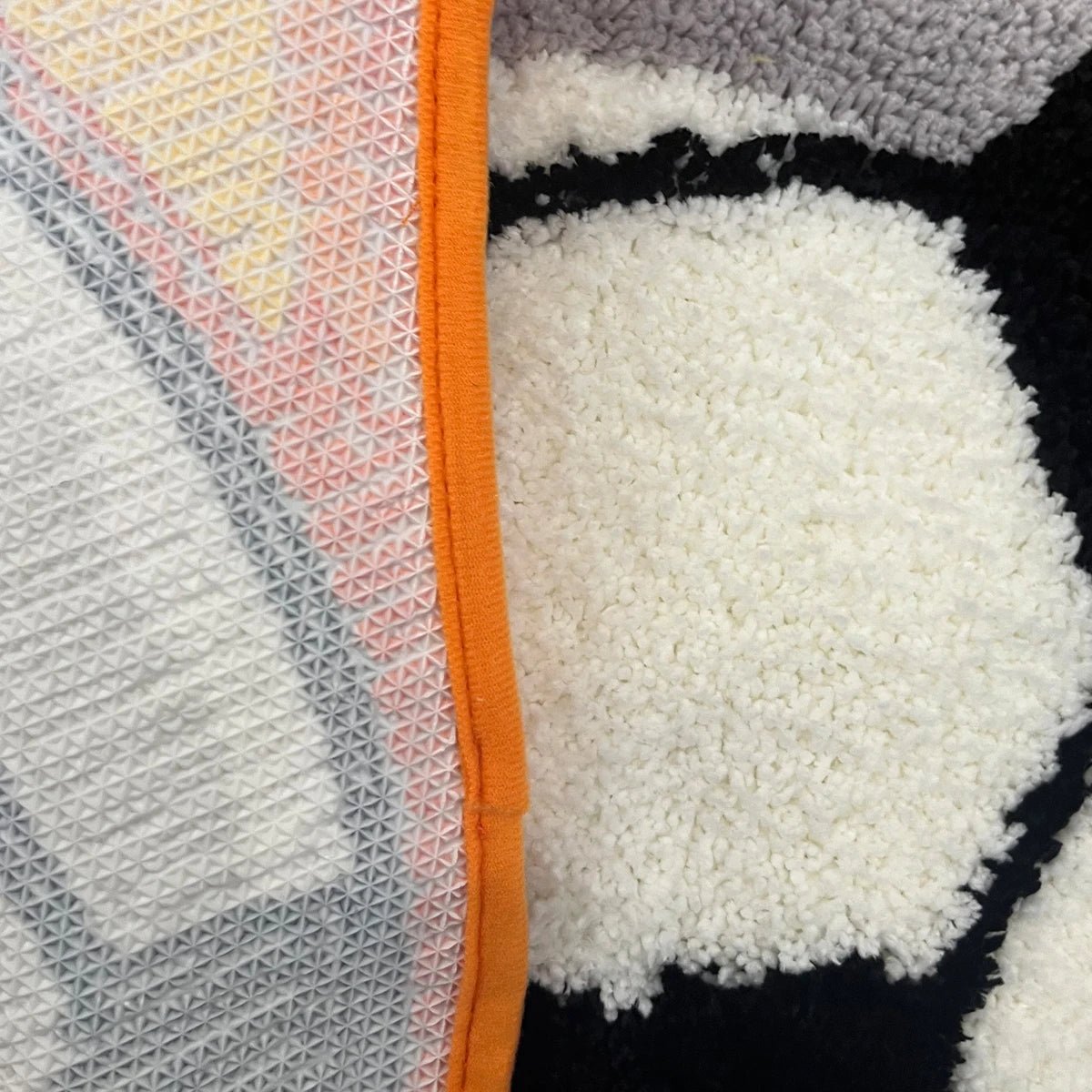 Orange and White Tufted Cartoon Football Rug - TheRugGuy