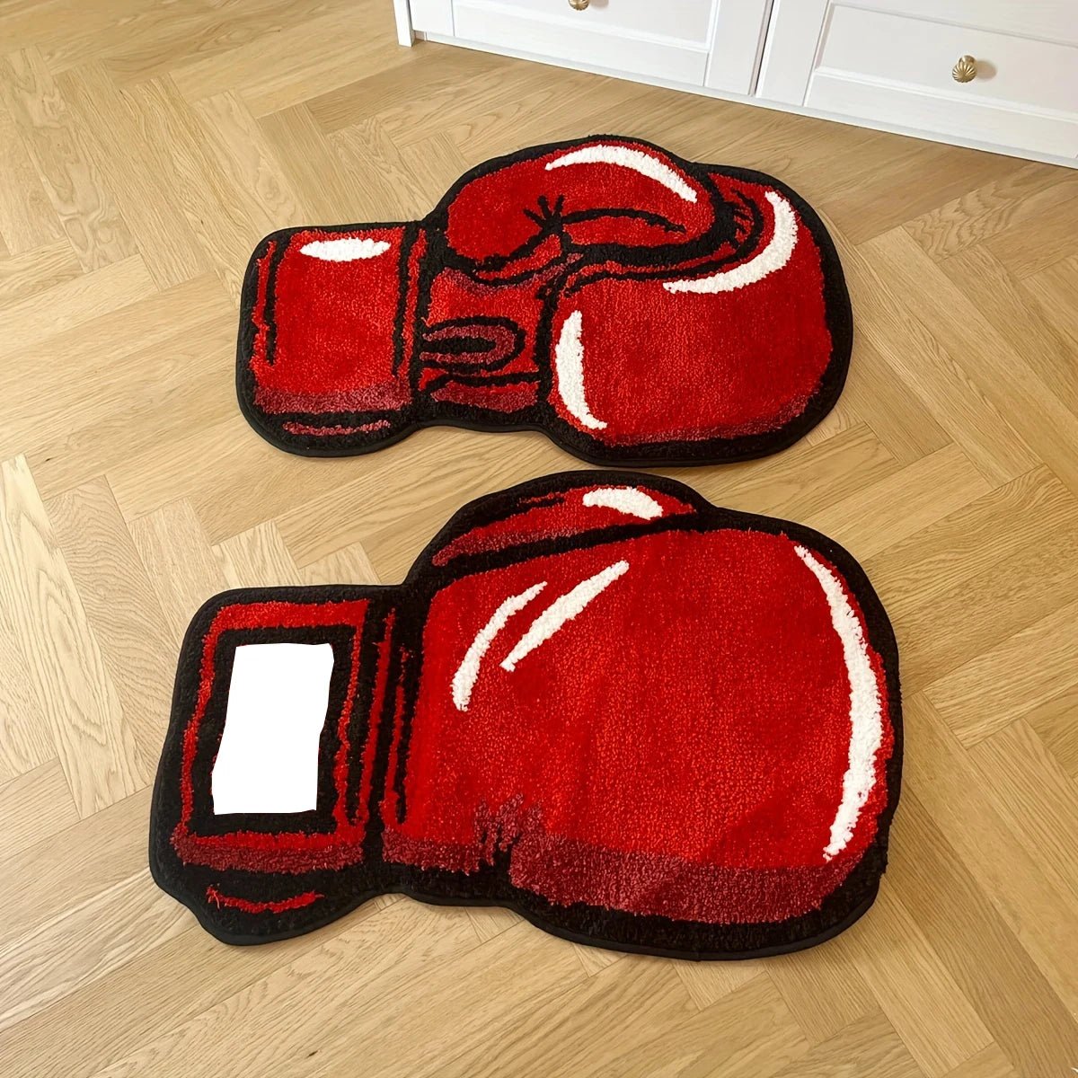 Red Tufted Boxing Gloves Rug - TheRugGuy