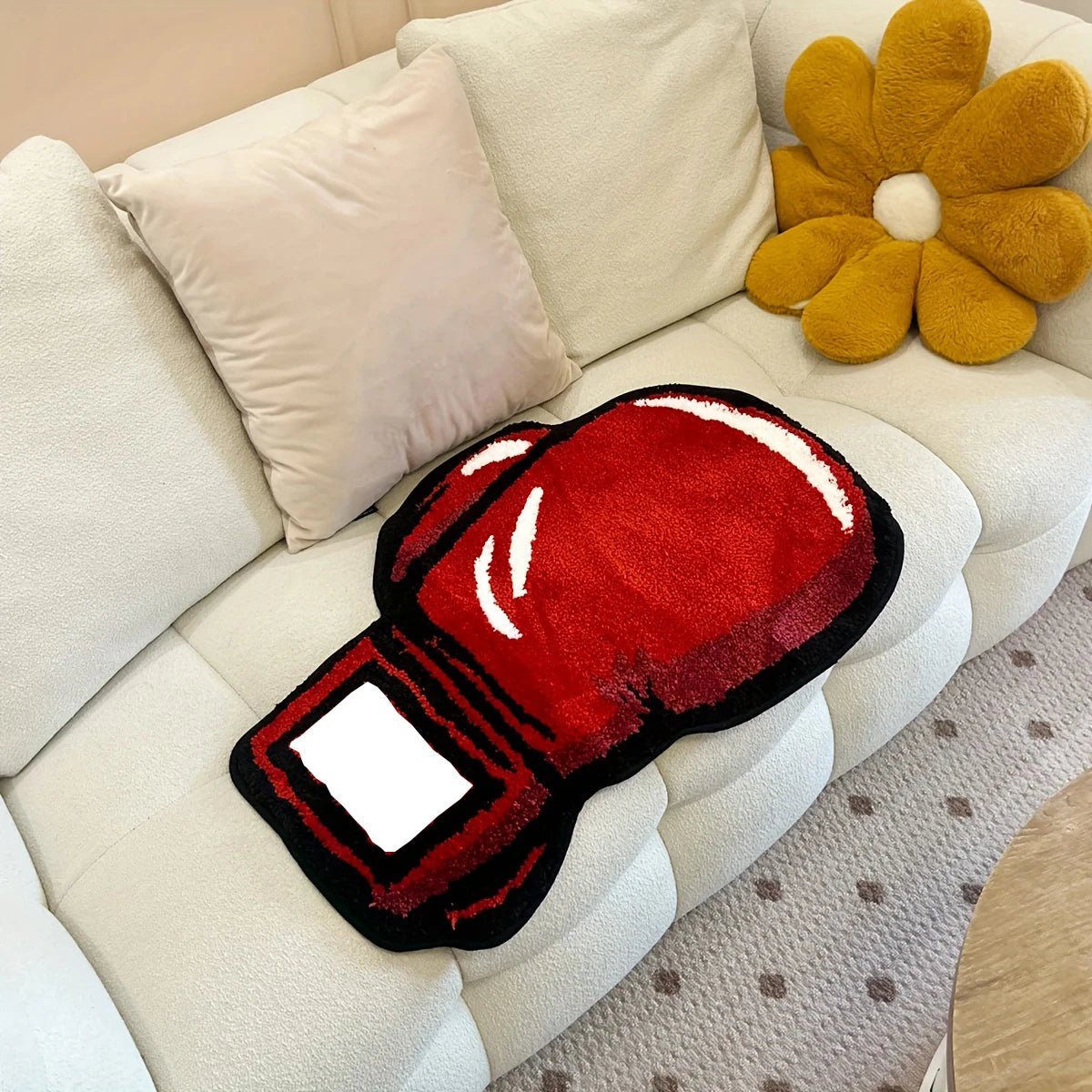 Red Tufted Boxing Gloves Rug - TheRugGuy
