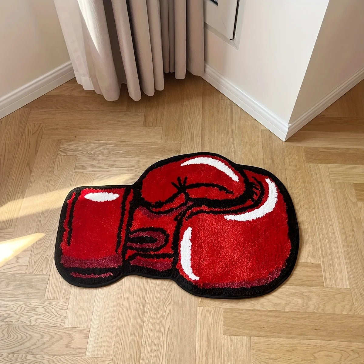 Red Tufted Boxing Gloves Rug - TheRugGuy