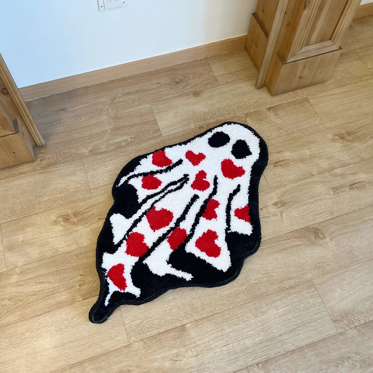 White and Red Tufted "Halloween Ghost" Rug - TheRugGuy