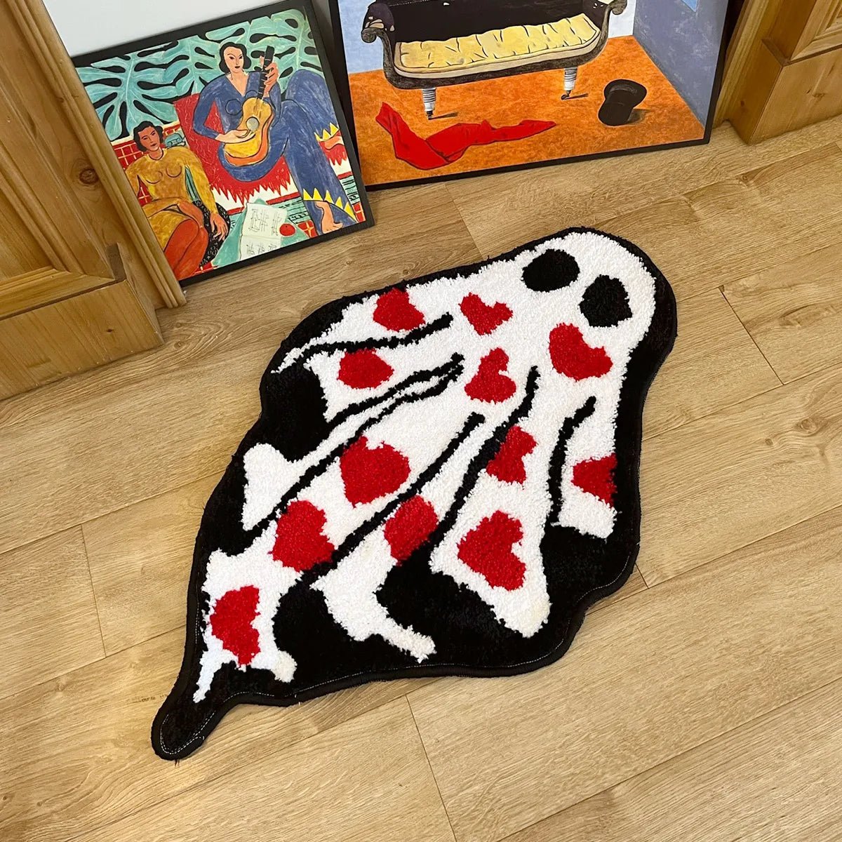 White and Red Tufted "Halloween Ghost" Rug - TheRugGuy