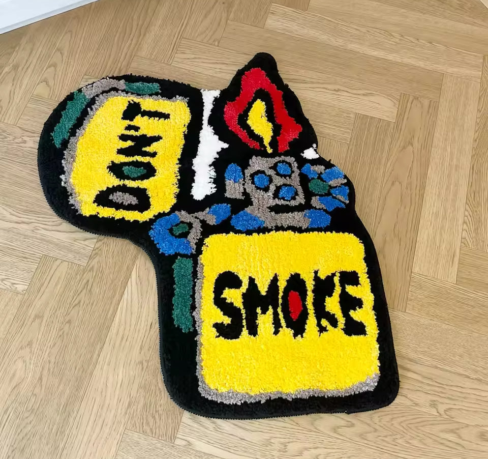 Tufted “DONT SMOKE” Lighter Rug