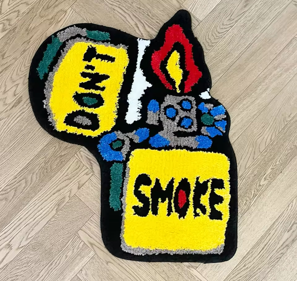 Tufted “DONT SMOKE” Lighter Rug