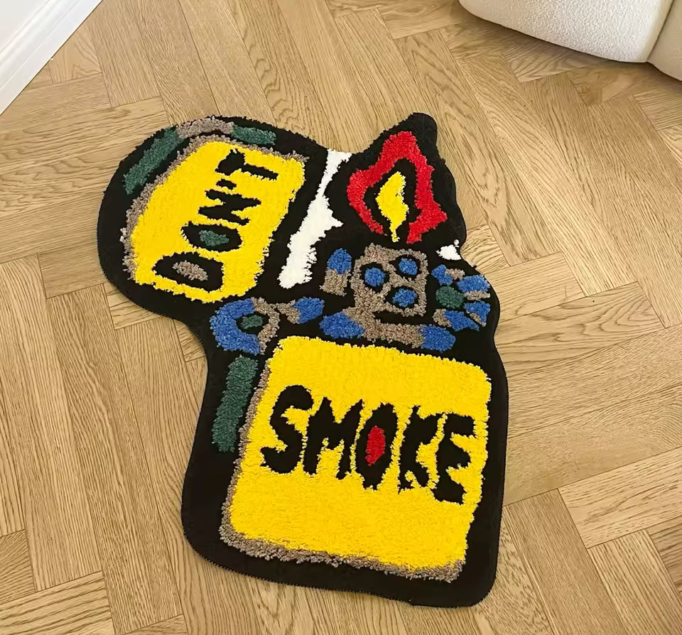 Tufted “DONT SMOKE” Lighter Rug