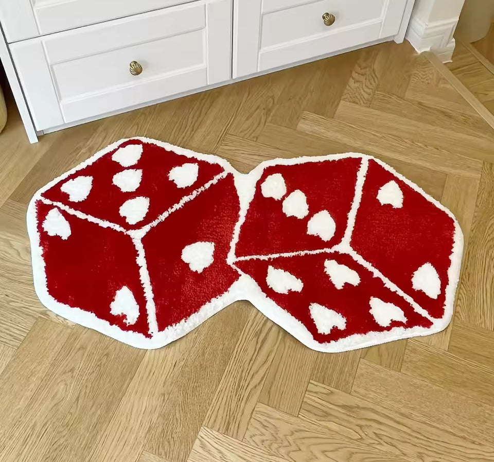 Tufted Rug-95x53cm - Roll the Dice Design