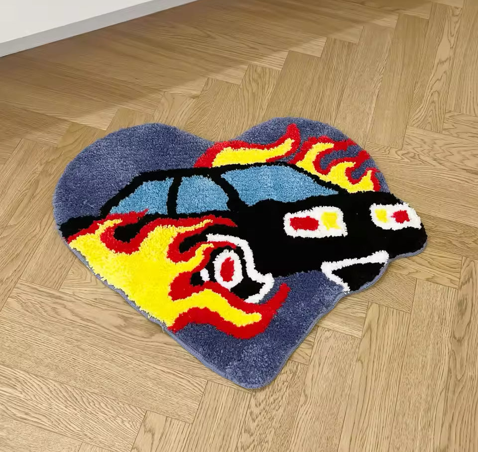 Heart Shaped Flame Rug