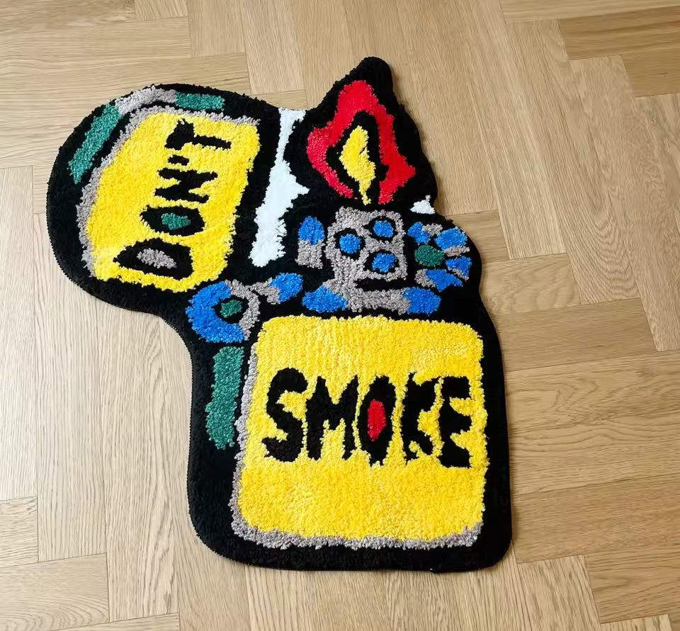 Tufted “DONT SMOKE” Lighter Rug