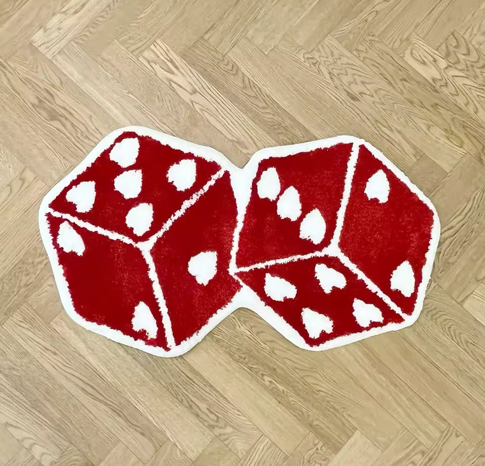 Tufted Rug-95x53cm - Roll the Dice Design