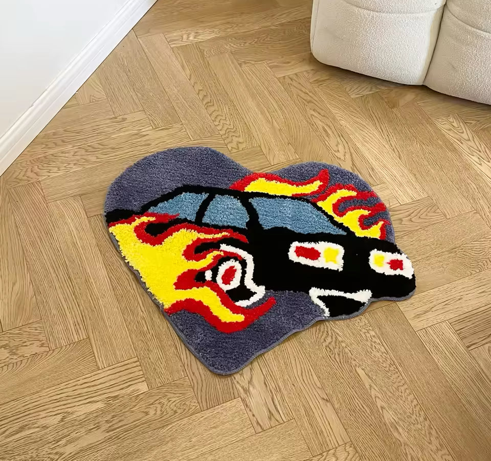 Heart Shaped Flame Rug