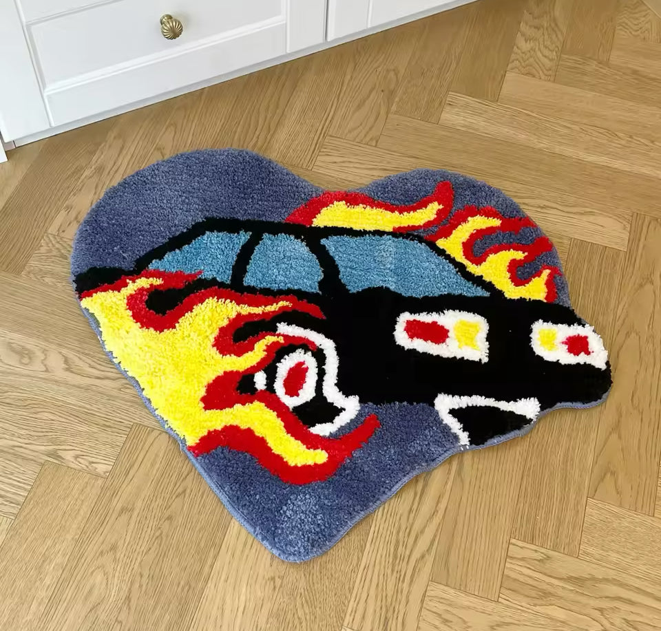 Heart Shaped Flame Rug