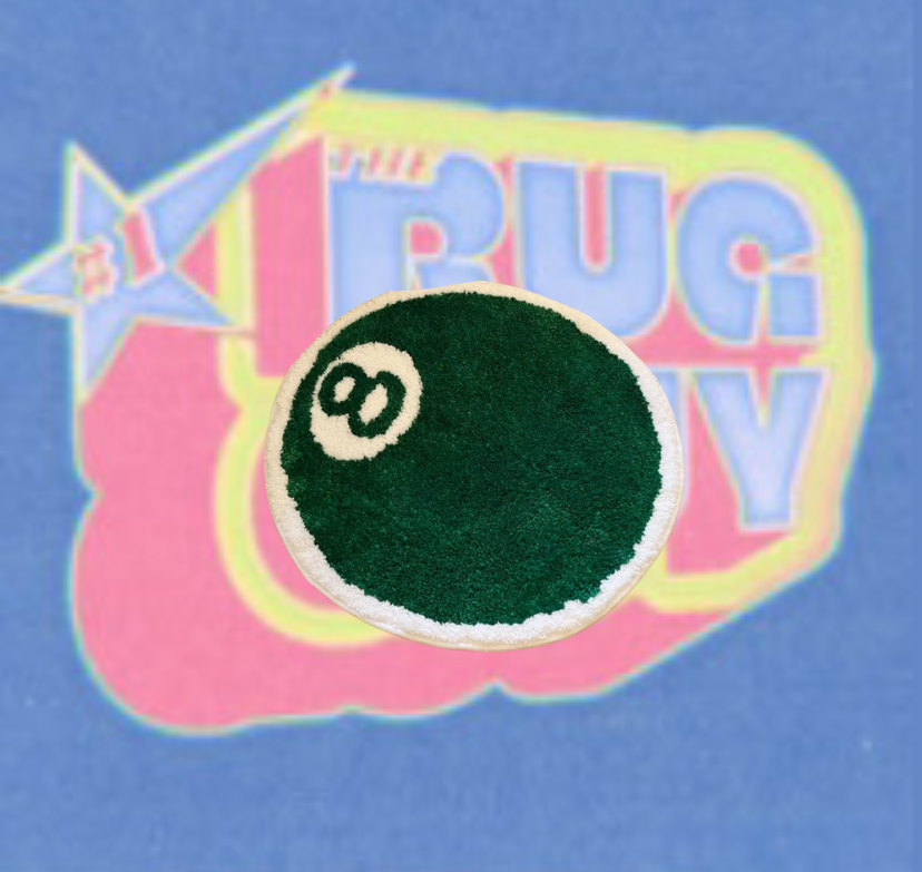 Green Tufted Stussy 9 Ball Rug