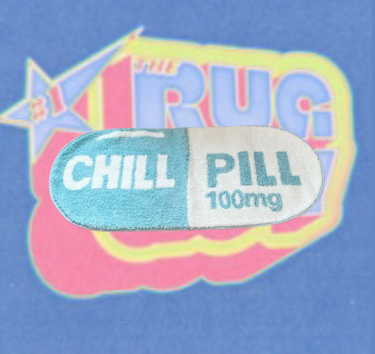 Blue Tufted "Chill Pill" rug