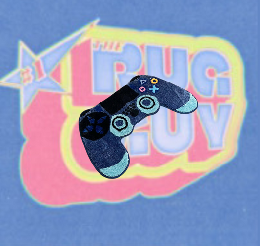 Blue Tufted Cartoon Playstation Gaming Rug