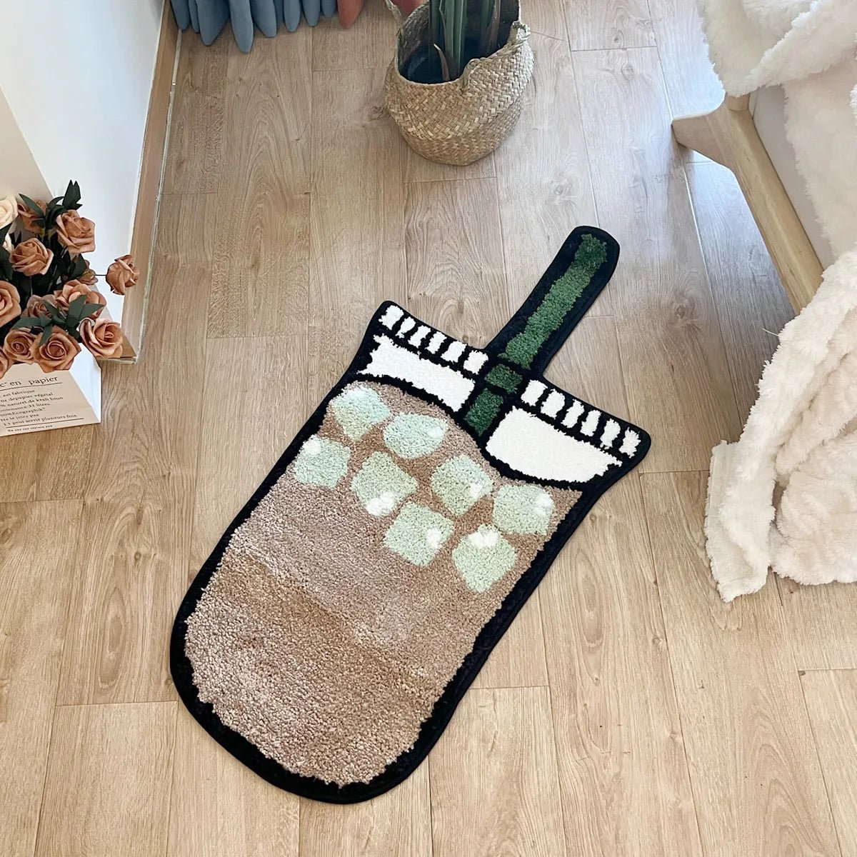 Beige and Green Starbucks Tufted Coffee rug - TheRugGuy