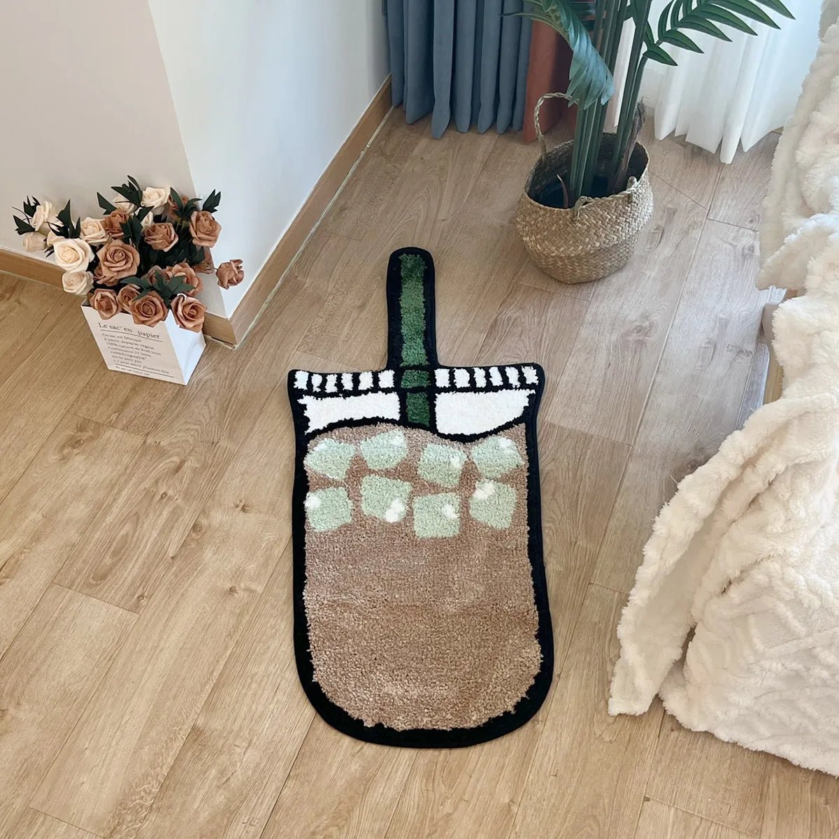 Beige and Green Starbucks Tufted Coffee rug - TheRugGuy