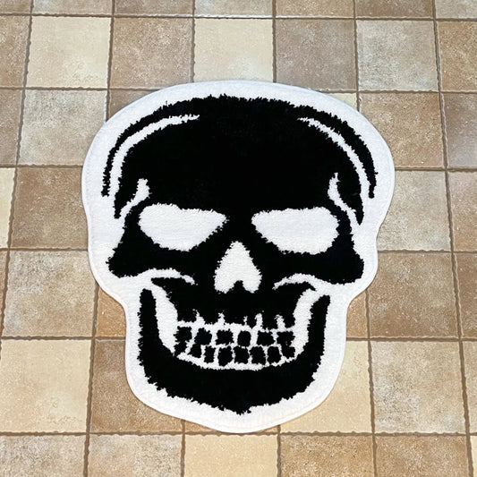 Black and White Tufted "Skull" Rug - TheRugGuy