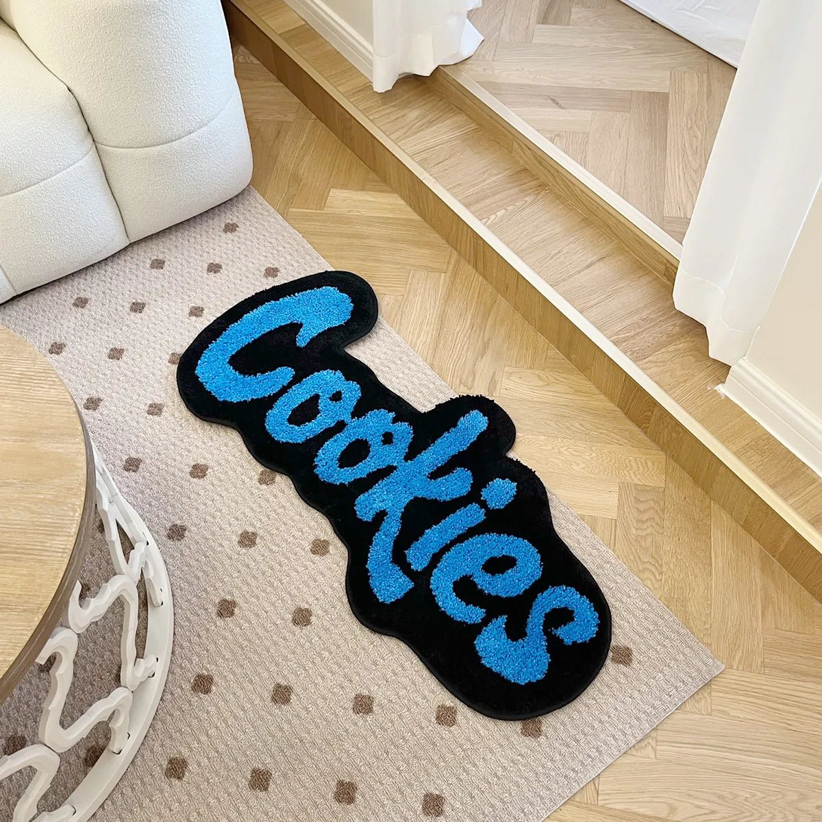 Blue and Black "Cookies" Modern Tufted rug - TheRugGuy