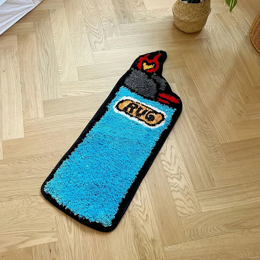 Blue and Yellow Tufted "Bic Lighter" Rug - TheRugGuy