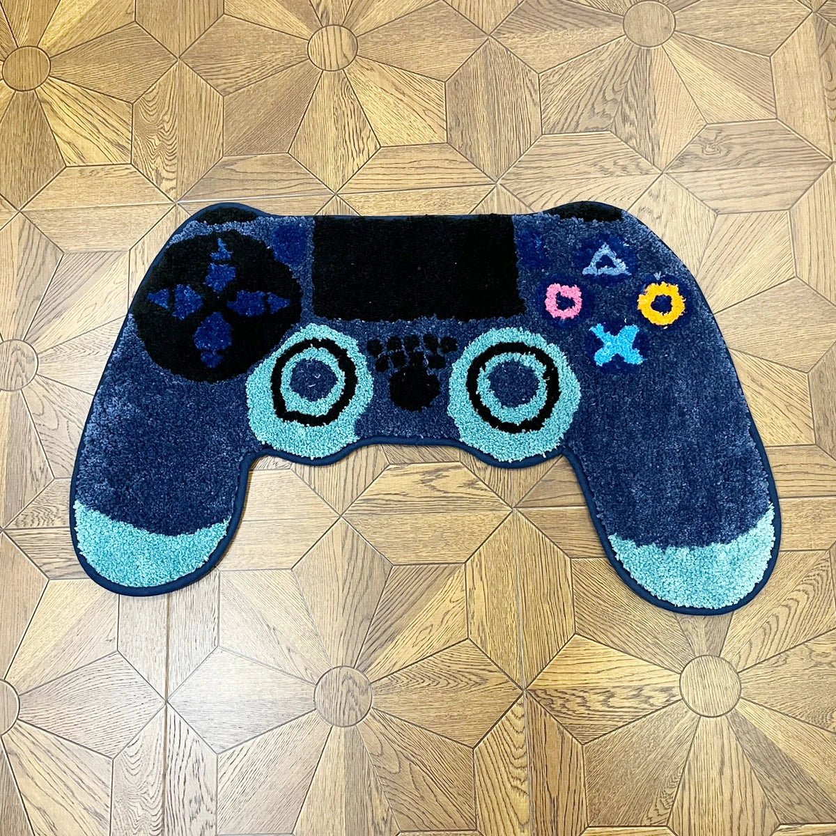 Blue Tufted Cartoon Playstation Gaming Rug - TheRugGuy