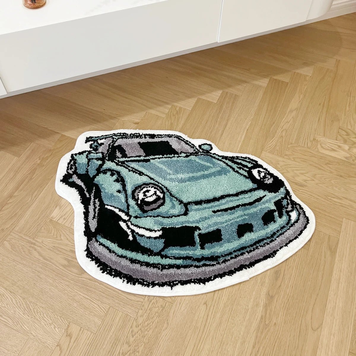 Blue Tufted "Porsche 911 Car" Rug - TheRugGuy