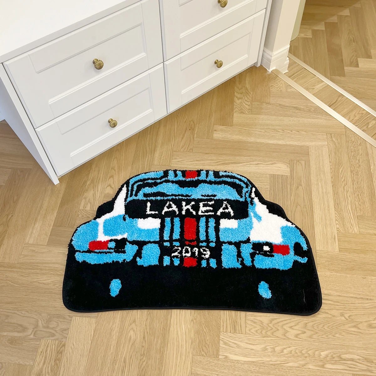 Blue Tufted Sports Car Rug - TheRugGuy