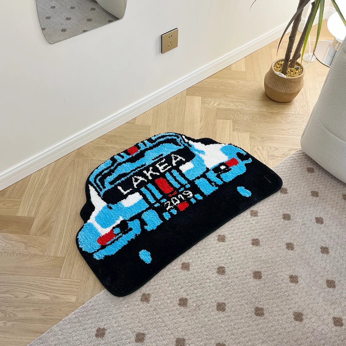 Blue Tufted Sports Car Rug - TheRugGuy