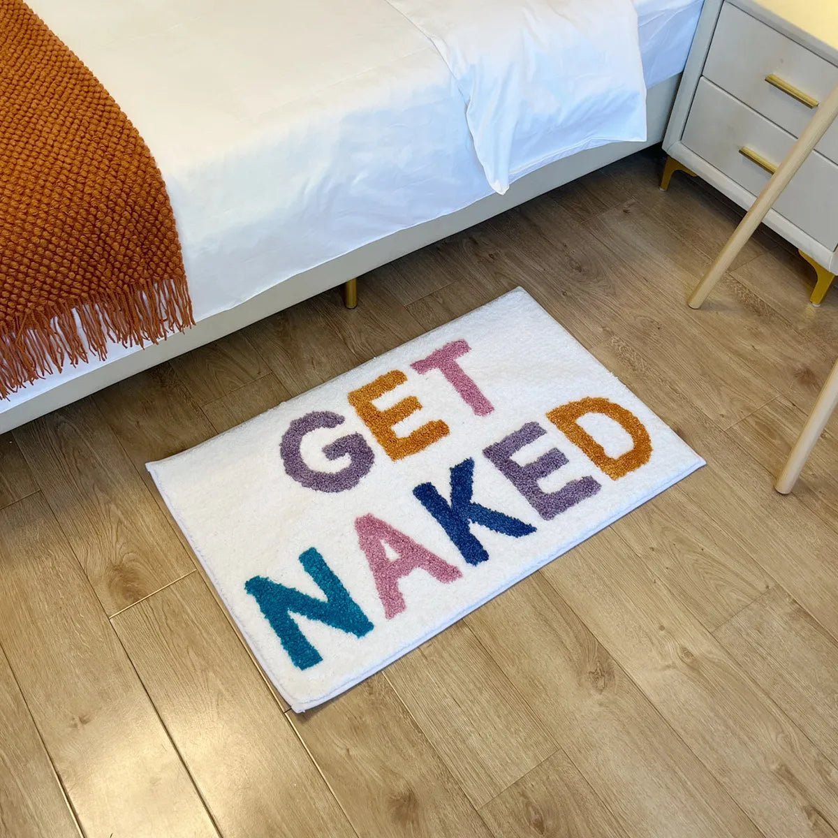 Get Naked Tufted Rug Bath Mat - Chic Black & White Bathroom Decor - TheRugGuy