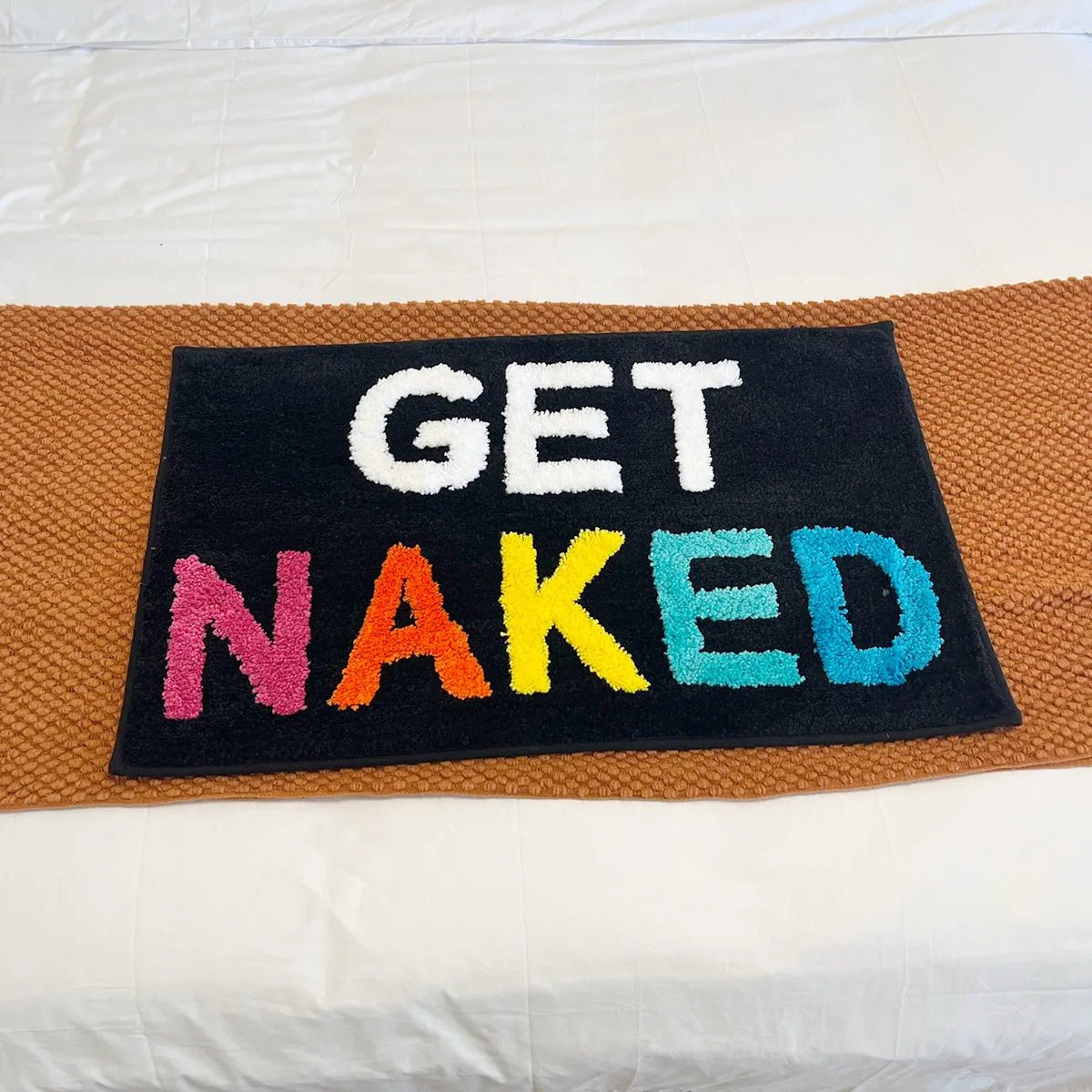 Get Naked Tufted Rug Bath Mat - Chic Black & White Bathroom Decor - TheRugGuy