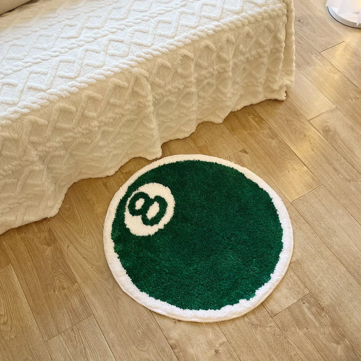 Green Tufted Stussy 9 Ball Rug - TheRugGuy