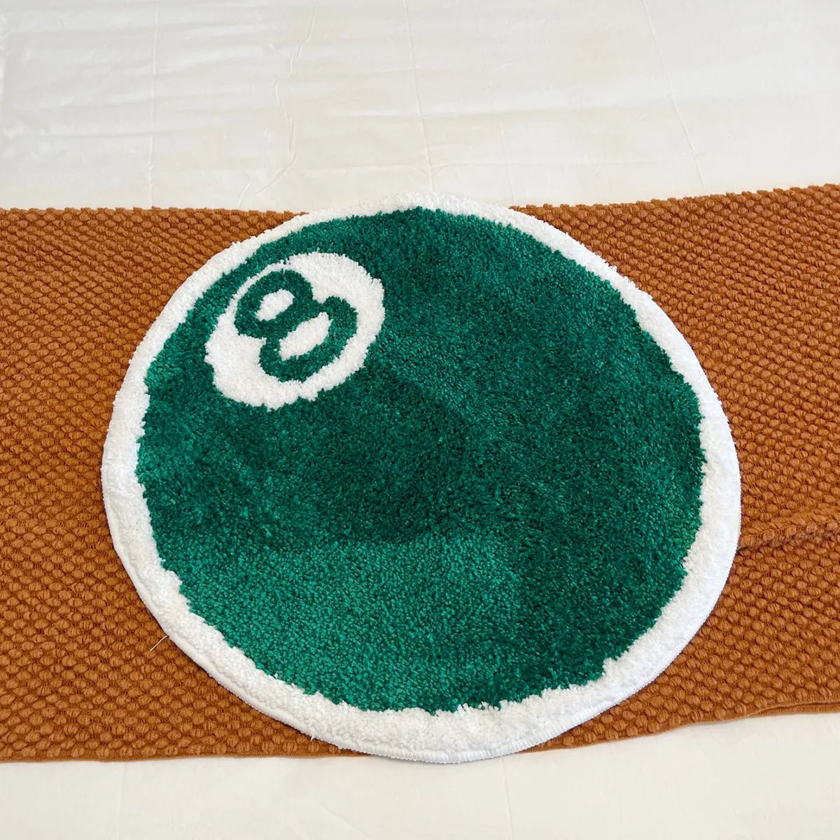 Green Tufted Stussy 9 Ball Rug - TheRugGuy