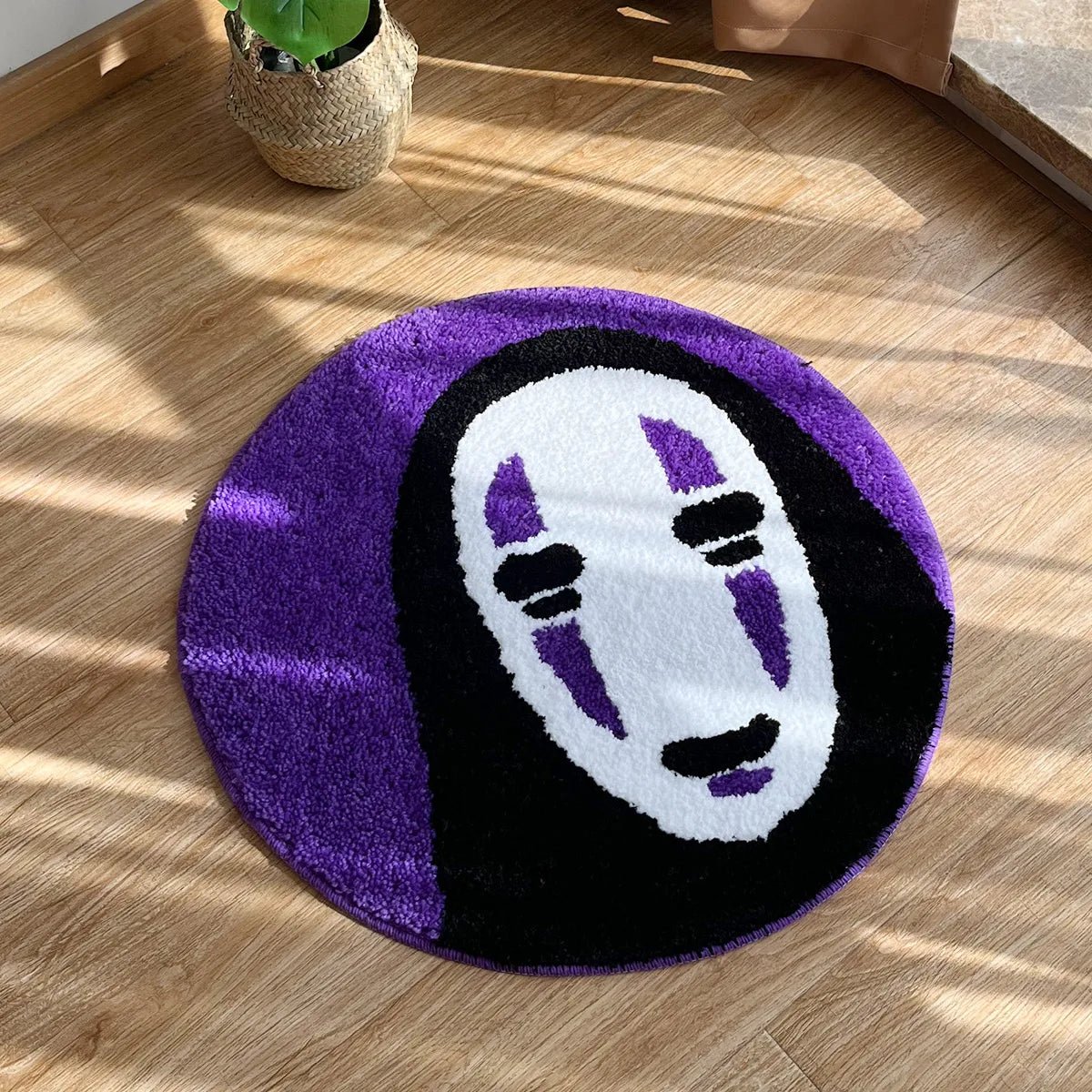 Kaonashi's Enigma: Spirited Away Purple Anime Rug - TheRugGuy