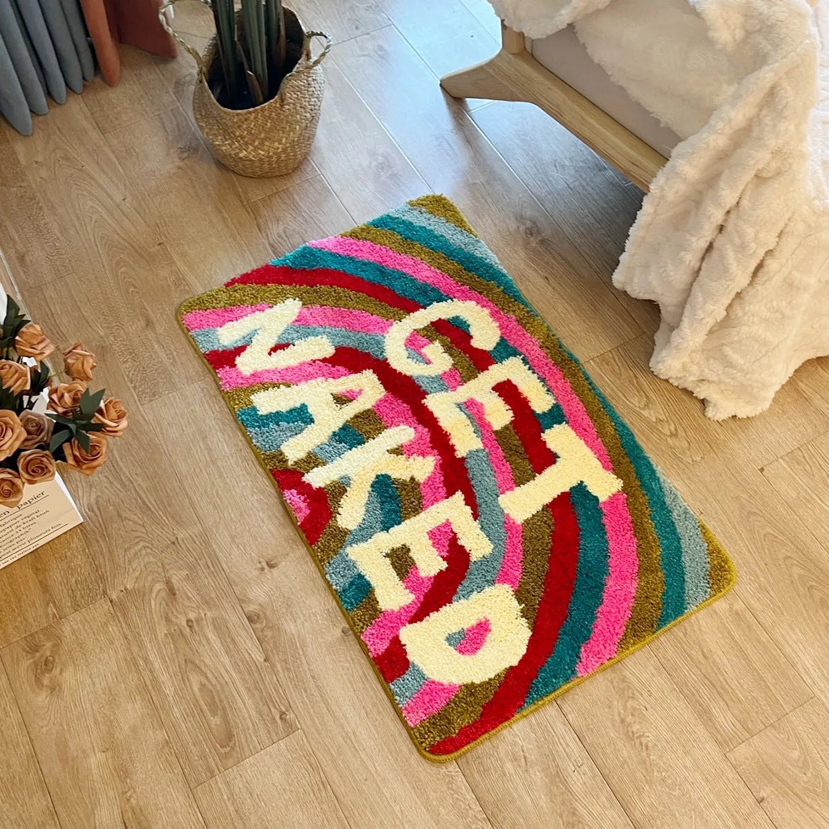 Multicoloured Tufted "Get Naked" Rug - TheRugGuy