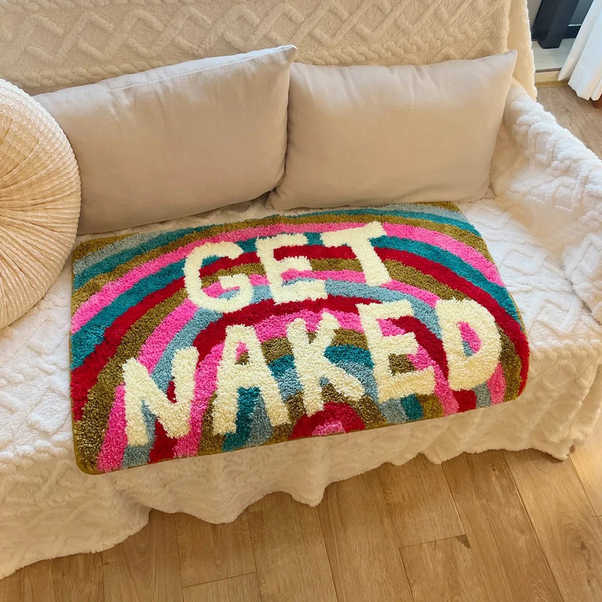 Multicoloured Tufted "Get Naked" Rug - TheRugGuy