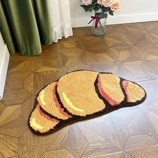 Orange and Black Tufted Croissant Rug - TheRugGuy