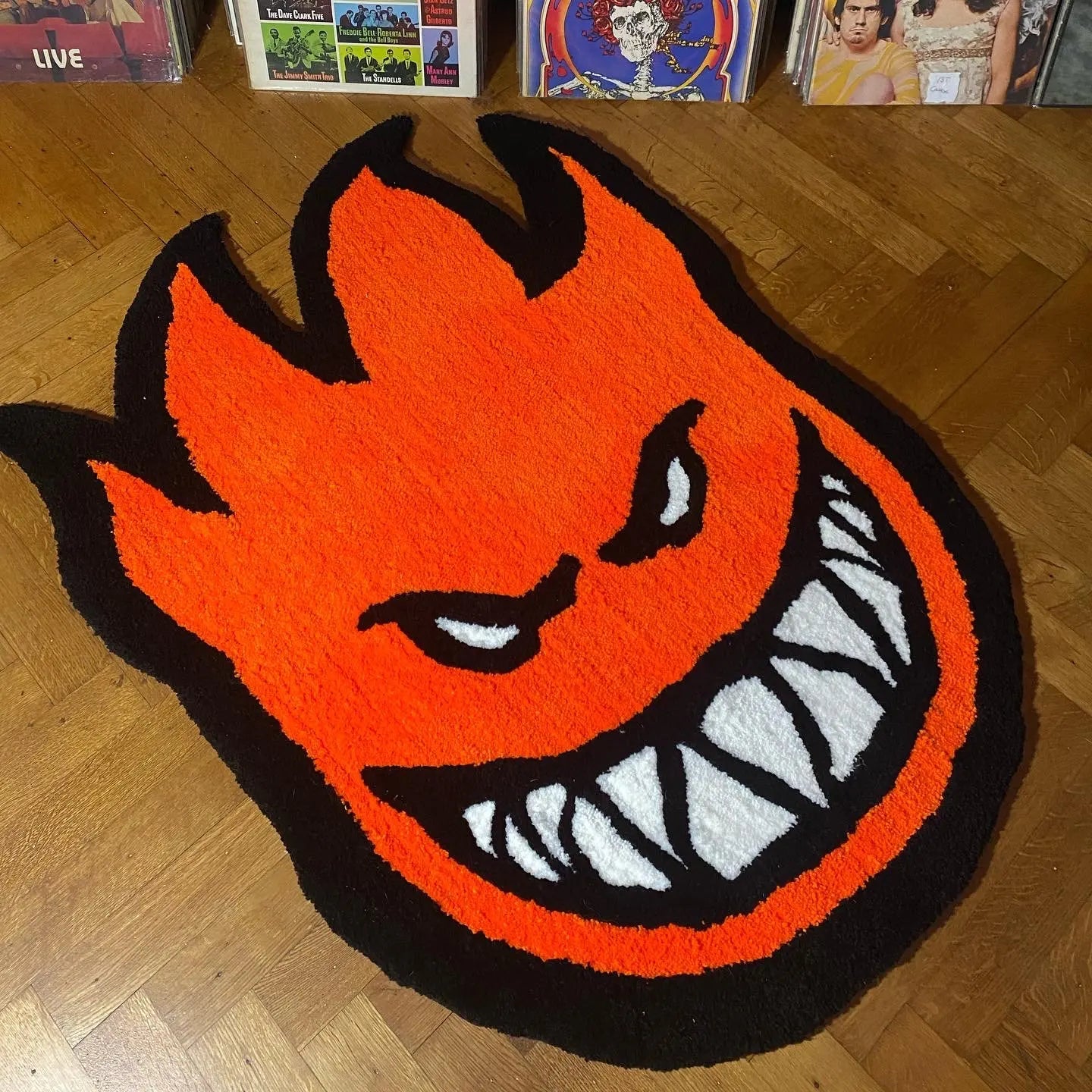 Orange and White Tufted "Spitfire" Rug - TheRugGuy