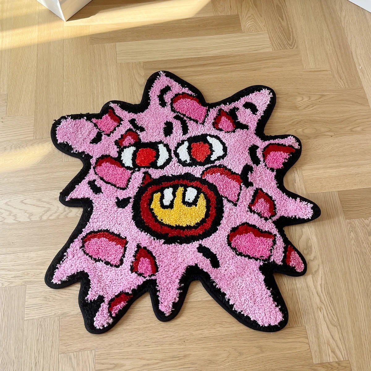 Pink and Purple Tufted Tyler the Creator "Cherry Bomb" Rug - TheRugGuy