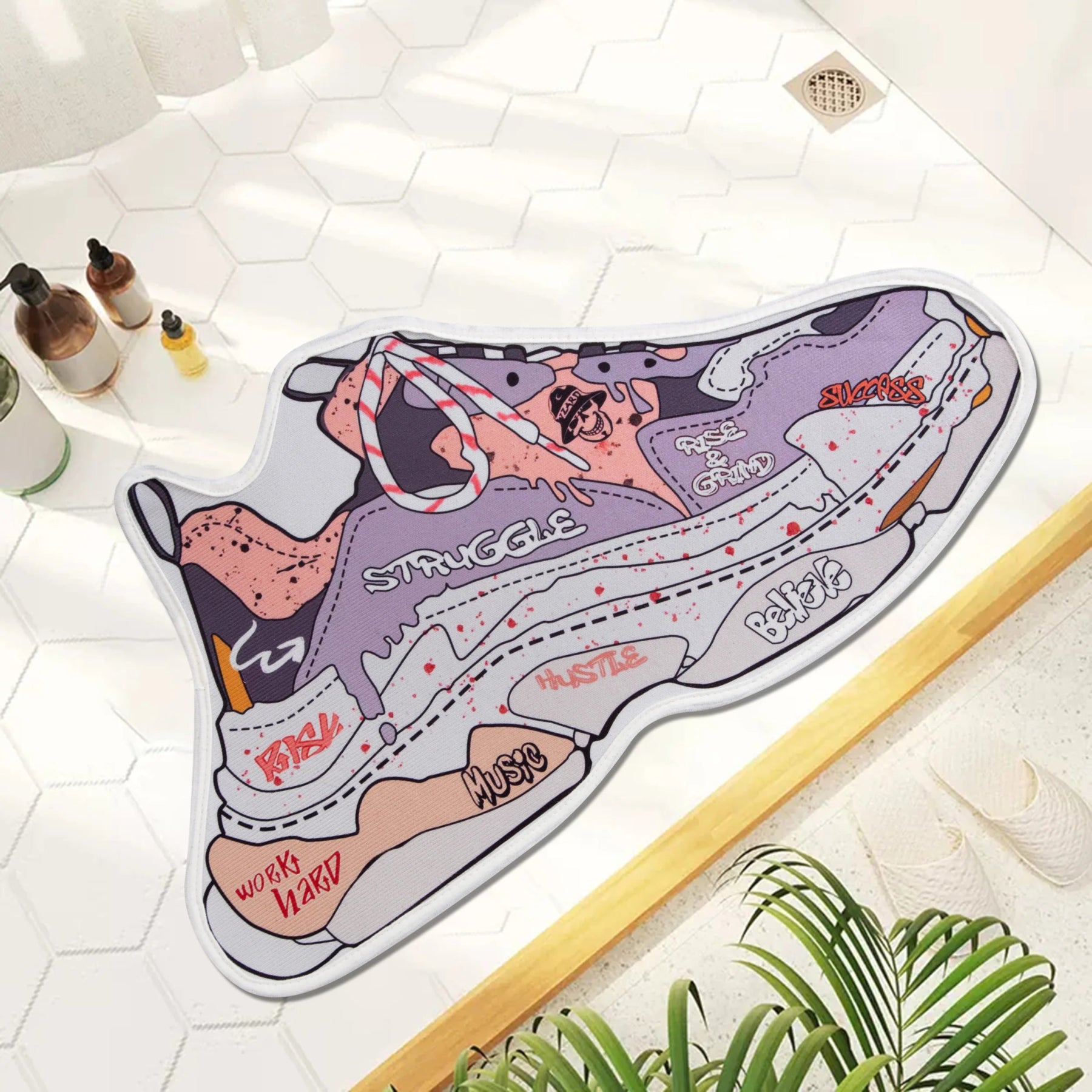 Pink Tufted Air Force Sneaker Inspired Rug - TheRugGuy