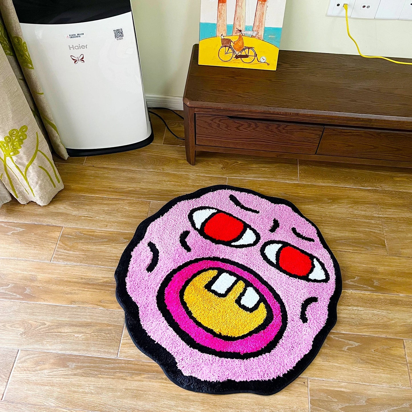 Pink Tufted Tyler the Creator "Cherry Bomb" rug - TheRugGuy