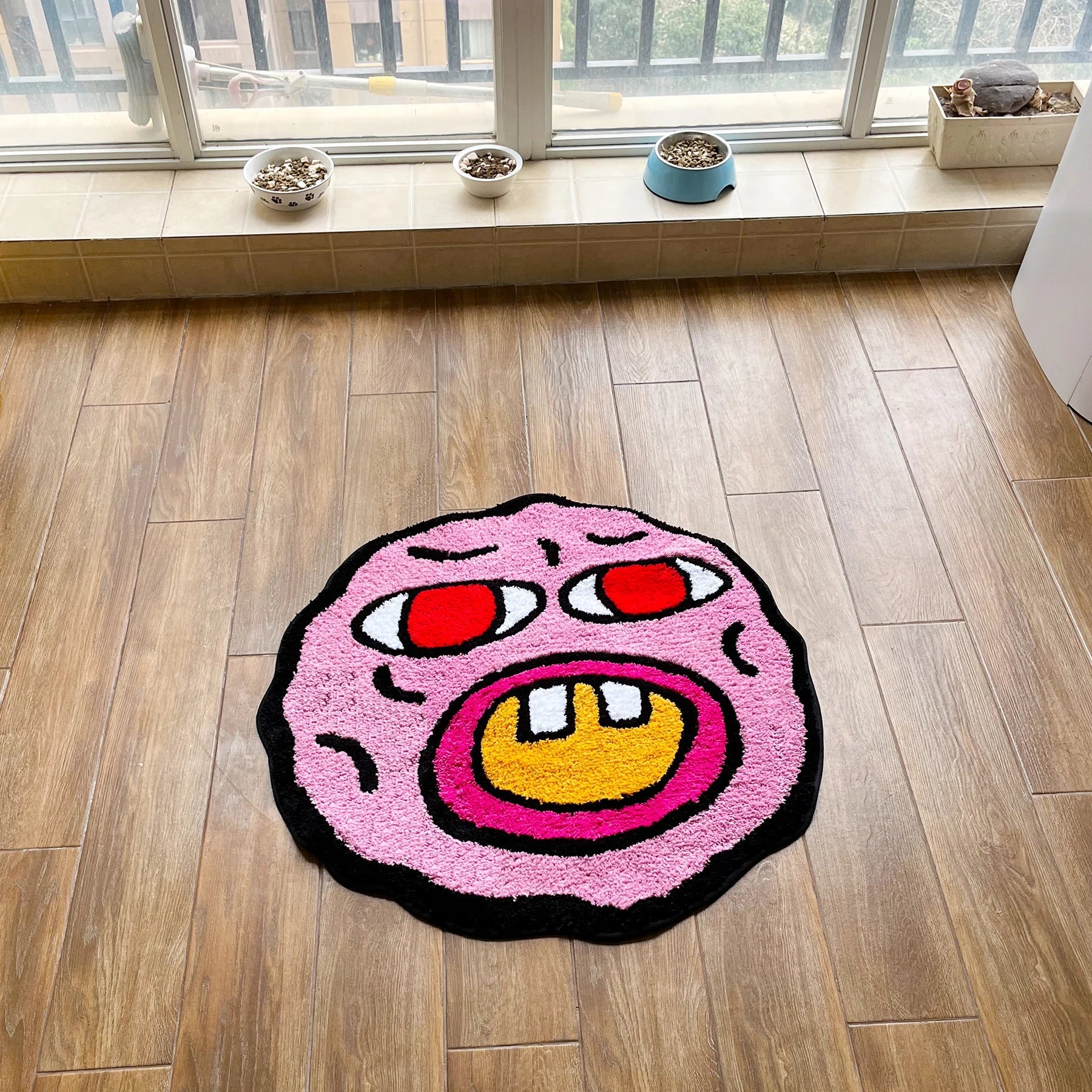 Pink Tufted Tyler the Creator "Cherry Bomb" rug - TheRugGuy